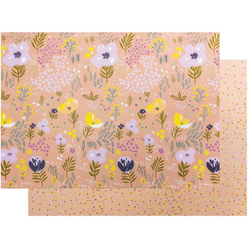 Paper Poetry Motivkarton Crafted Nature Blumen rosa 50x70cm von Rico Design
