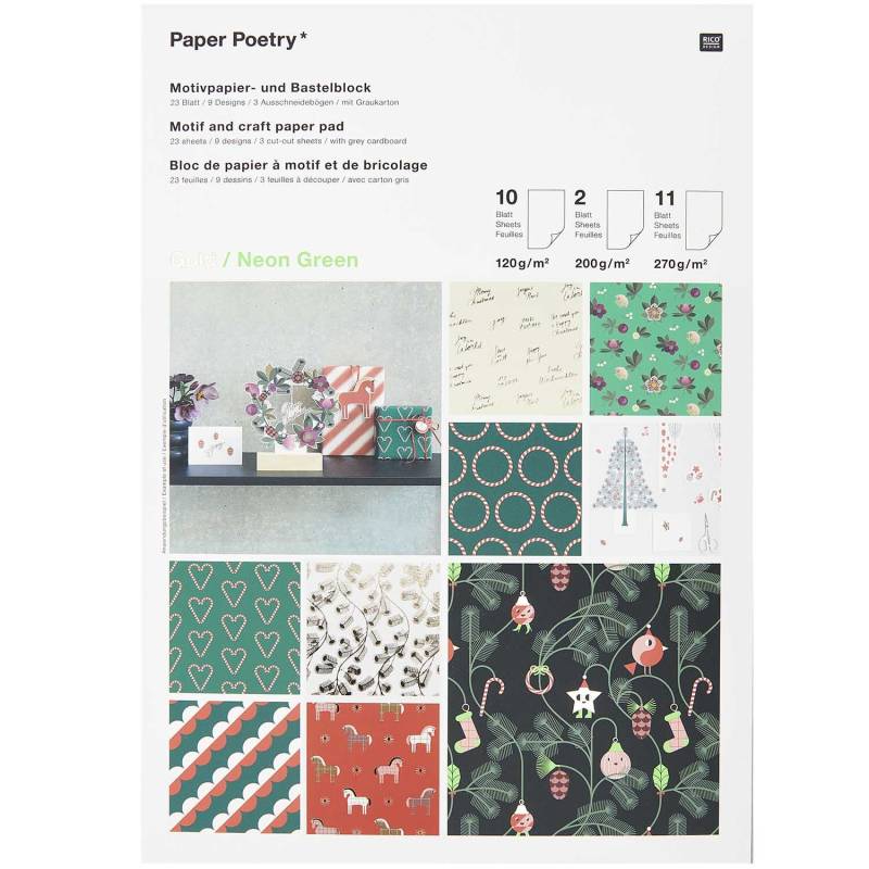 Rico Design Paper Poetry Motivpapierblock Christmas Rocks! 24 Blatt von Rico Design