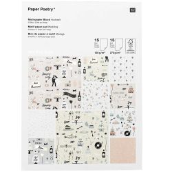 Paper Poetry Motivpapierblock Hochzeit 30 Blatt von Rico Design