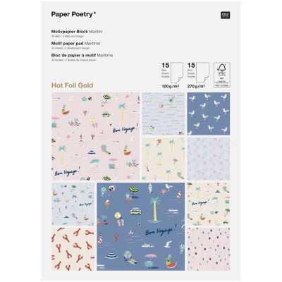Paper Poetry Motivpapierblock Maritim DIN A4 30 Blatt von Rico Design