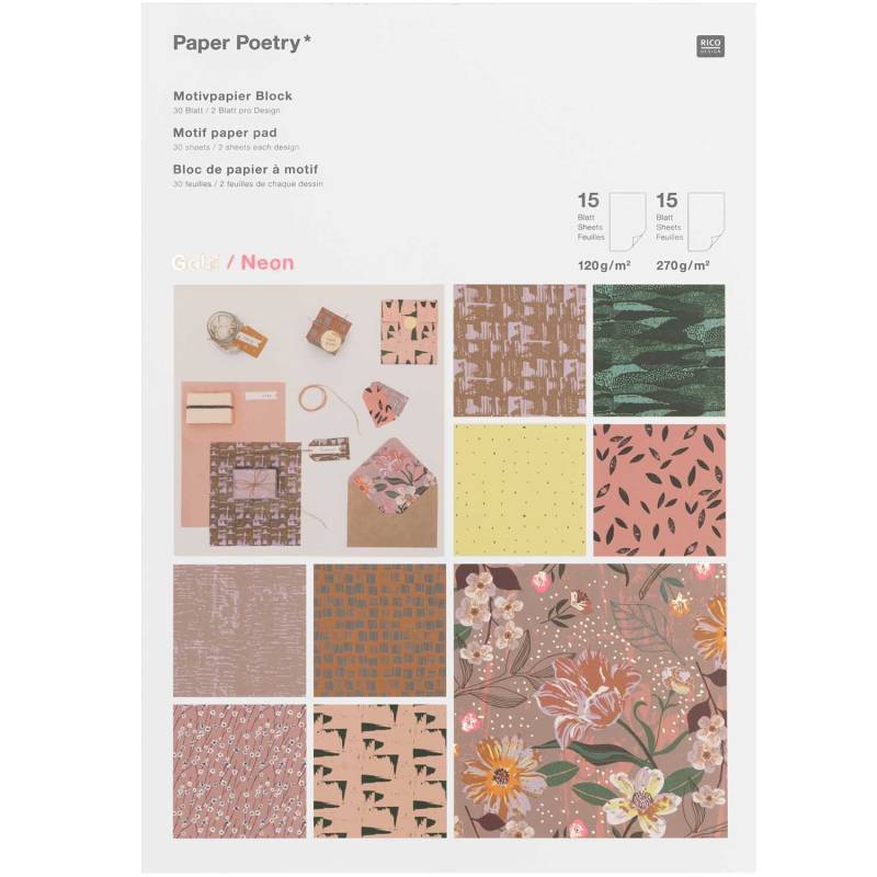 Paper Poetry Motivpapierblock Nature Matters 30 Blatt von Rico Design
