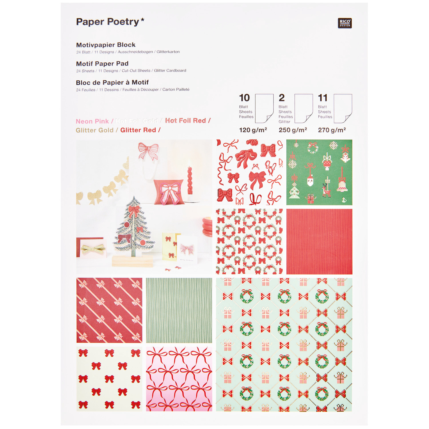 Paper Poetry Motivpapierblock Put a Bow on It von Rico Design