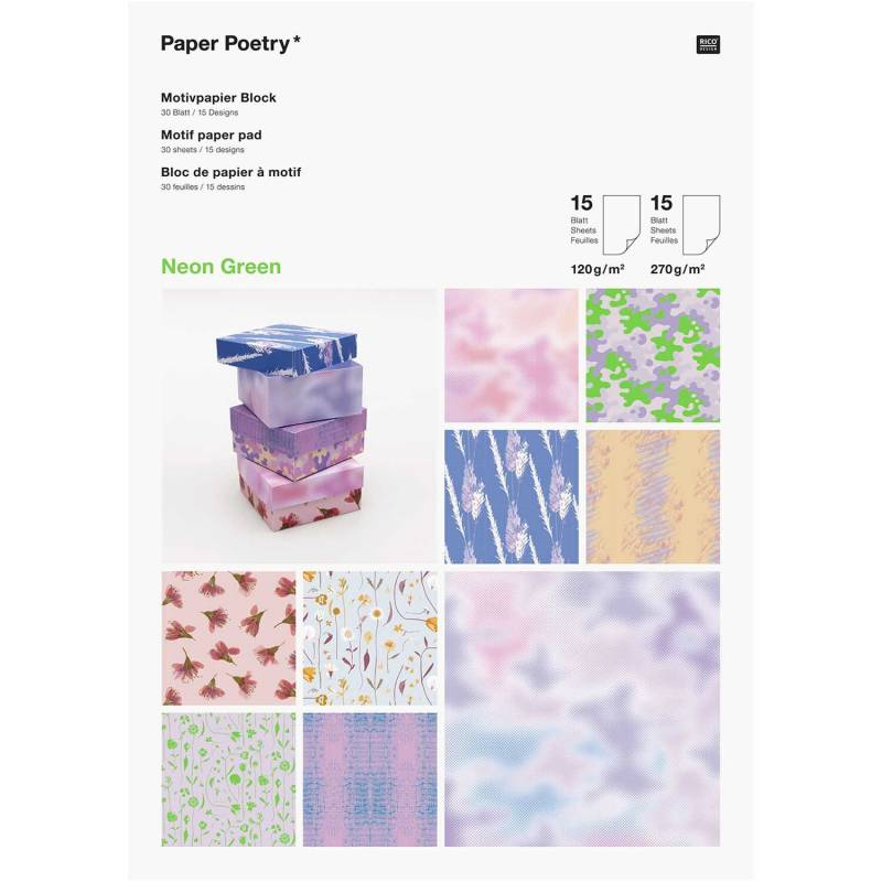 Paper Poetry Motivpapierblock Transformation 30 Blatt von Rico Design