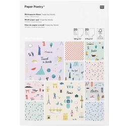 Paper Poetry Motivpapierblock Travel the World DIN A4 40 Blatt von Rico Design