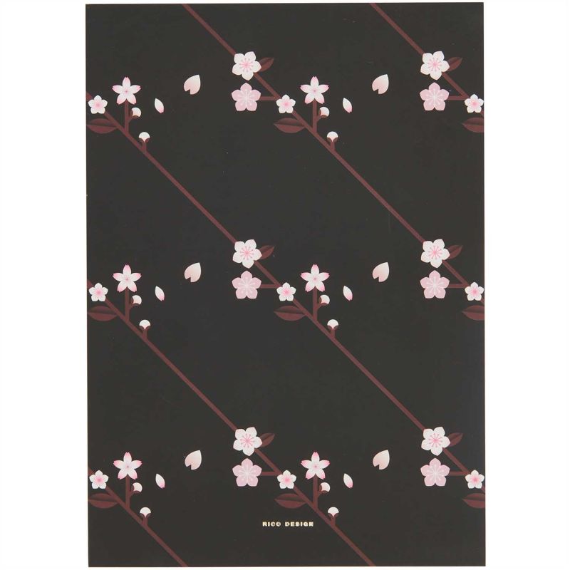 Paper Poetry Notizblock Kirschblüten schwarz A5 50 Blatt 100g/m² Paper Poetry Notizblock Kirschblüten schwarz A5 50 Blatt 100g/m² von Rico Design