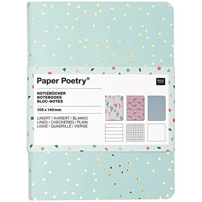 Paper Poetry Notizbücher A6 3 Stück von Rico Design