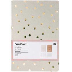 Paper Poetry Notizbücher karamell-grau A5 punktkariert 40 Seiten 2 Stück von Rico Design