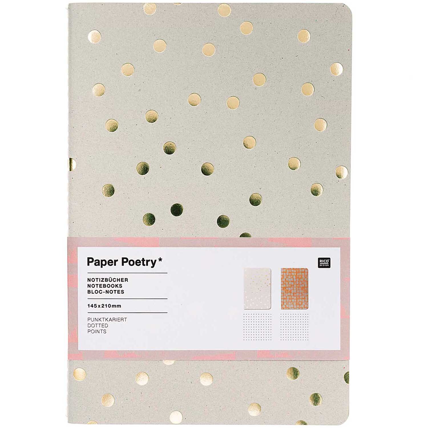 Paper Poetry Notizbücher karamell-grau A5 punktkariert 40 Seiten 2 Stück Paper Poetry Notizbücher karamell-grau A5 punktkariert 40 Seiten 2 Stück von Rico Design