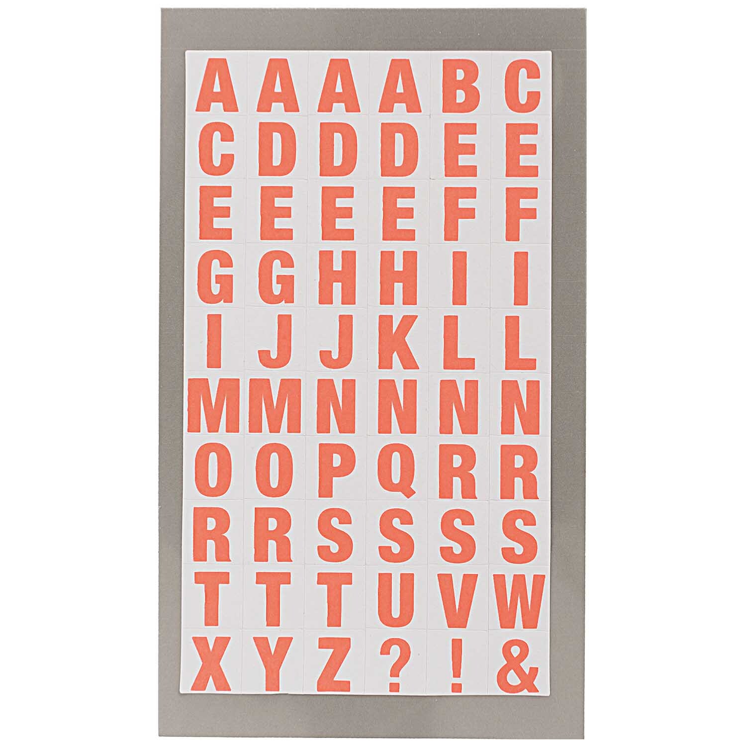Paper Poetry Office Sticker Buchstaben weiß-neonrot 4 Bogen von Rico Design