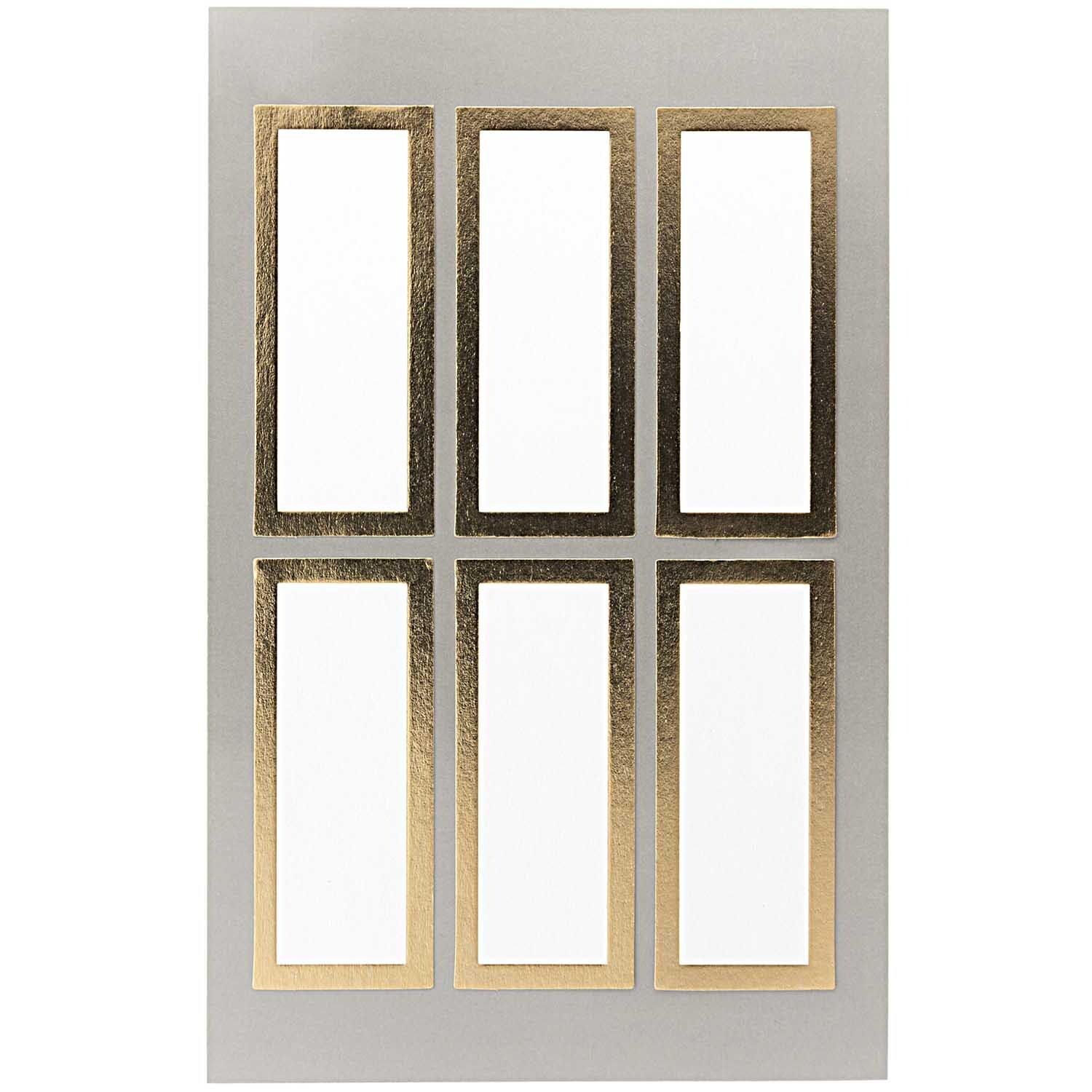 Paper Poetry Office Sticker Etiketten mit goldenem Rahmen 60x25mm 4 Bogen von Rico Design