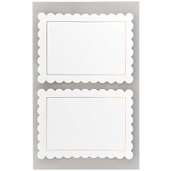 Paper Poetry Office Sticker Etiketten weiß mit Rosette 85x62mm 4 Bogen von Rico Design