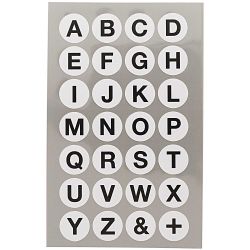 Paper Poetry Office Sticker Punkte weiß mit Alphabet 18mm 4 Bogen von Rico Design