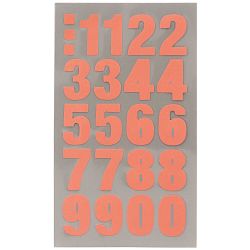 Paper Poetry Office Sticker Zahlen neonrot 4 Bogen von Rico Design