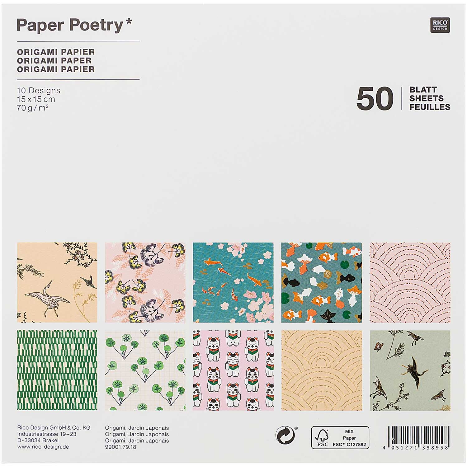Paper Poetry Origami Jardin Japonais 15x15cm 50 Blatt Paper Poetry Origami Jardin Japonais 15x15cm 50 Blatt von Rico Design
