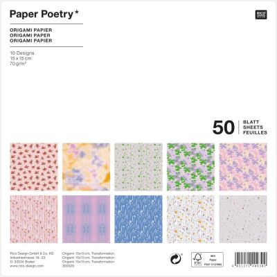 Paper Poetry Origami Transformation 15x15cm 50 Blatt von Rico Design
