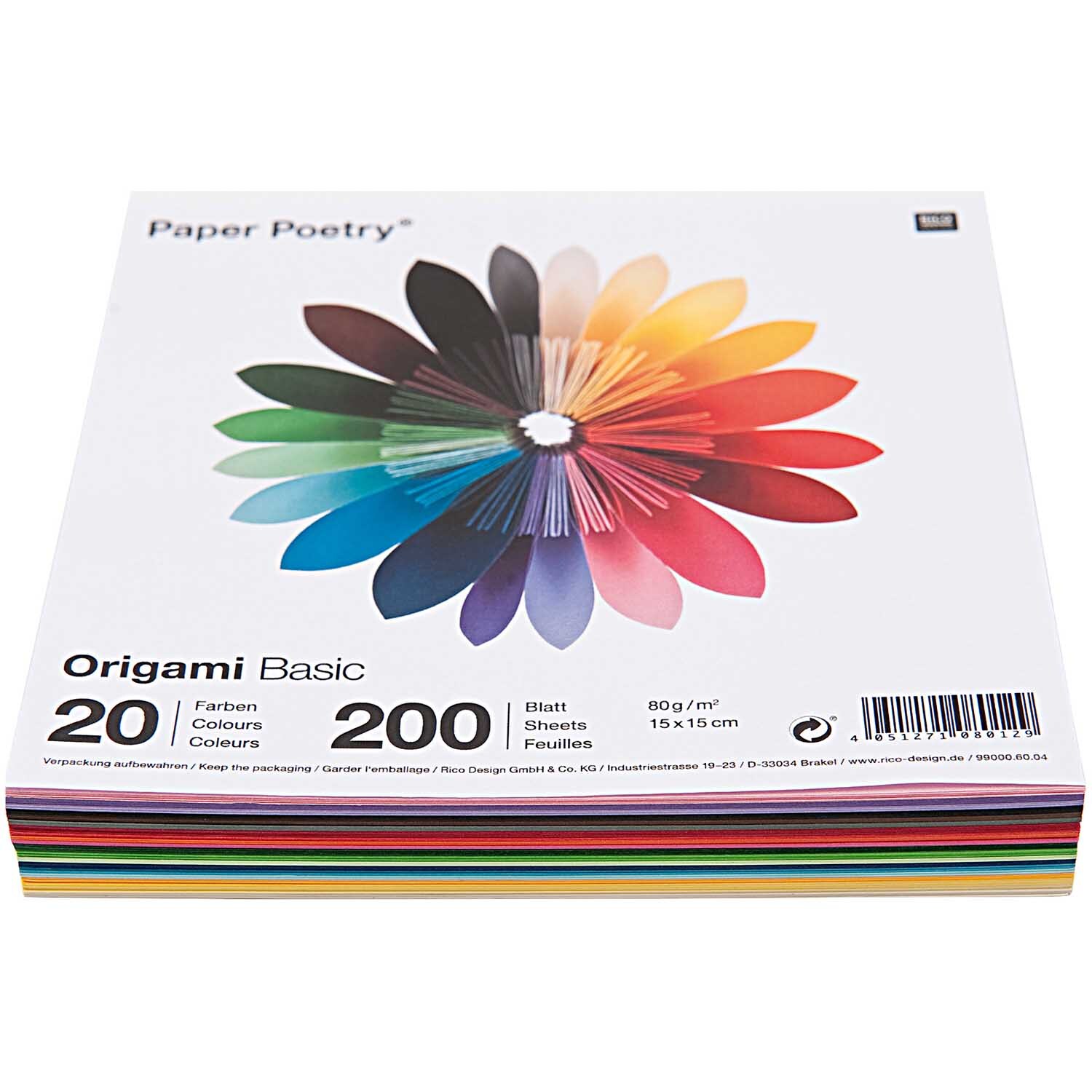Paper Poetry Origami basic 10x10cm 200 Blatt 20 Farben Paper Poetry Origami basic 10x10cm 200 Blatt 20 Farben von Rico Design