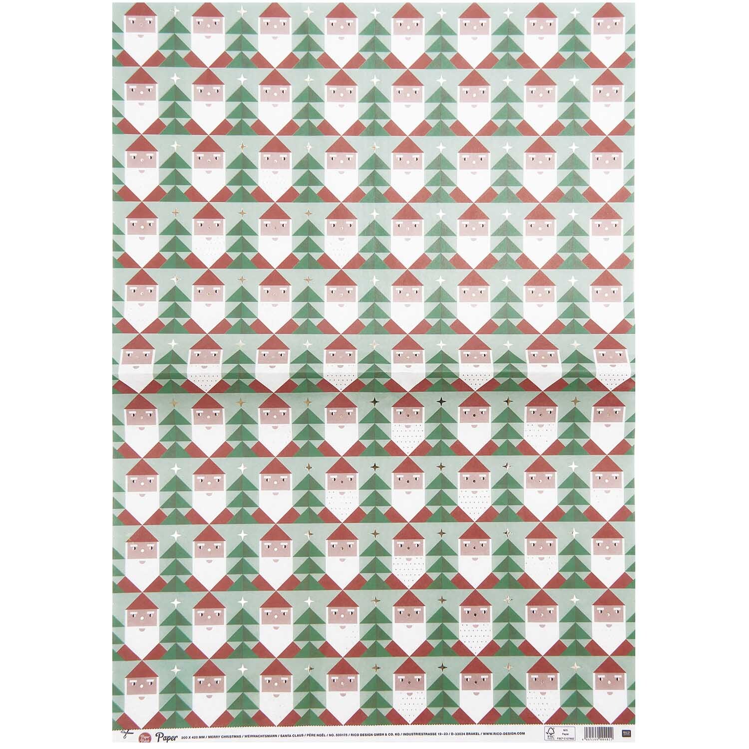 Paper Poetry Paper Patch Papier Weihnachtsmann 30x42cm von Rico Design