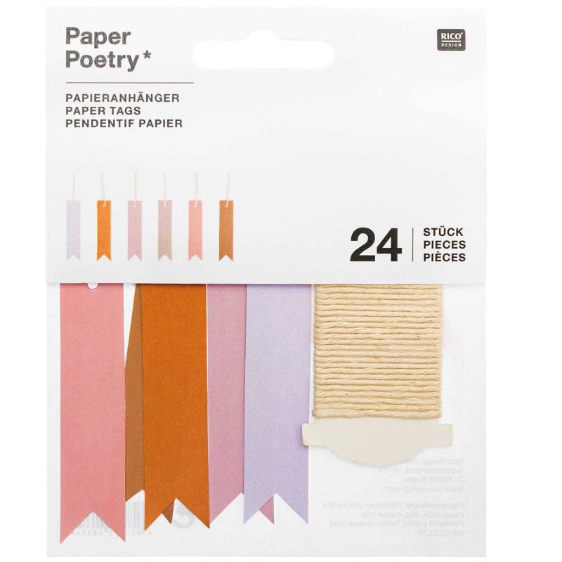Rico Design Paper Poetry Papieranhänger Fähnchen mauve 1,5x6,5cm 24 Stück Rico Design Paper Poetry Papieranhänger Fähnchen mauve 1,5x6,5cm 24 Stück von Rico Design