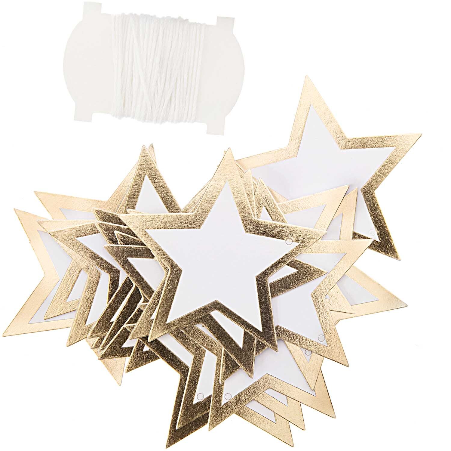 Rico Design Paper Poetry Papieranhänger Stern mit Hot Foil 6,5x6,5cm 24 Stück Gold von Rico Design
