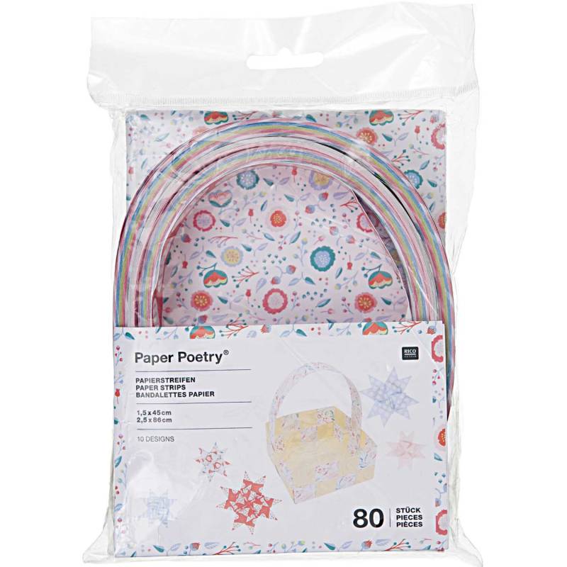 Paper Poetry Papierstreifen Romantic Flowers 80 Stück von Rico Design