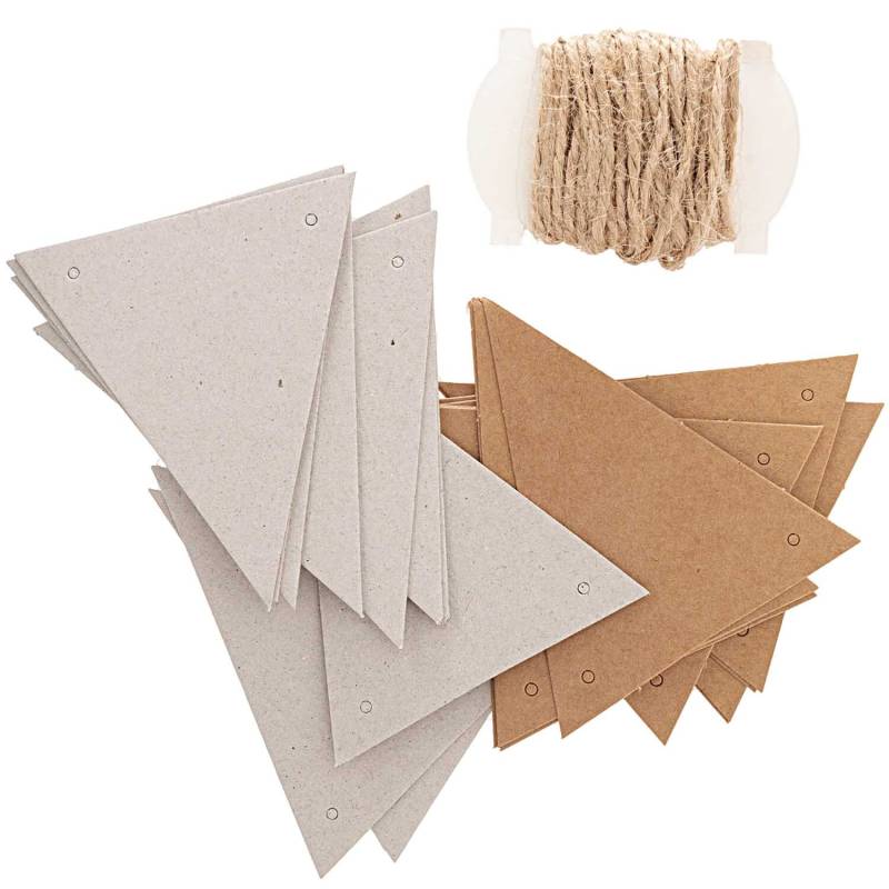 Paper Poetry Papierwimpel Kraftpapier-Graukarton 6,5x7,5cm 24 Stück von Rico Design