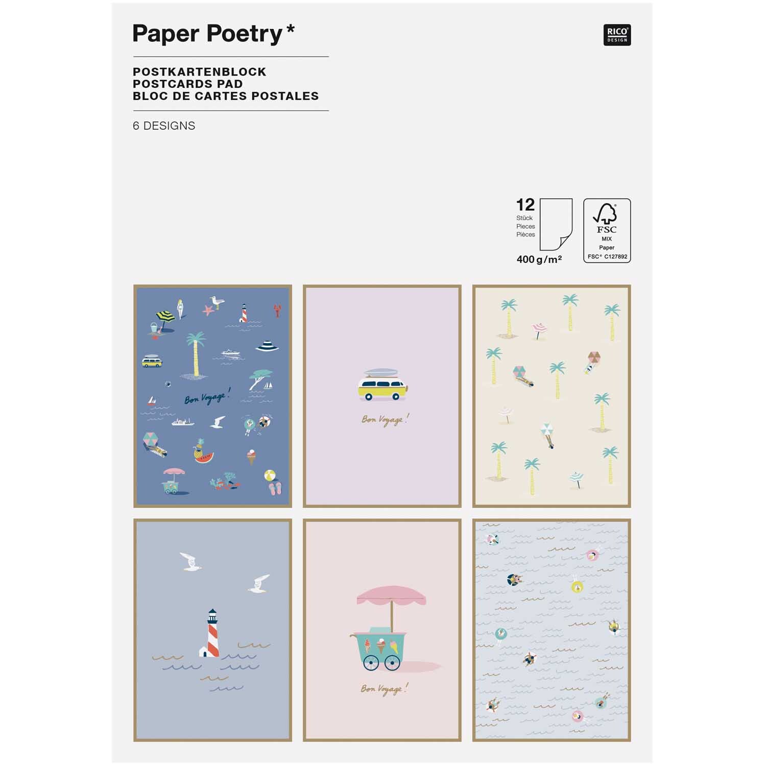 Paper Poetry Postkartenblock Maritim 12 Stück Paper Poetry Postkartenblock Maritim 12 Stück von Rico Design