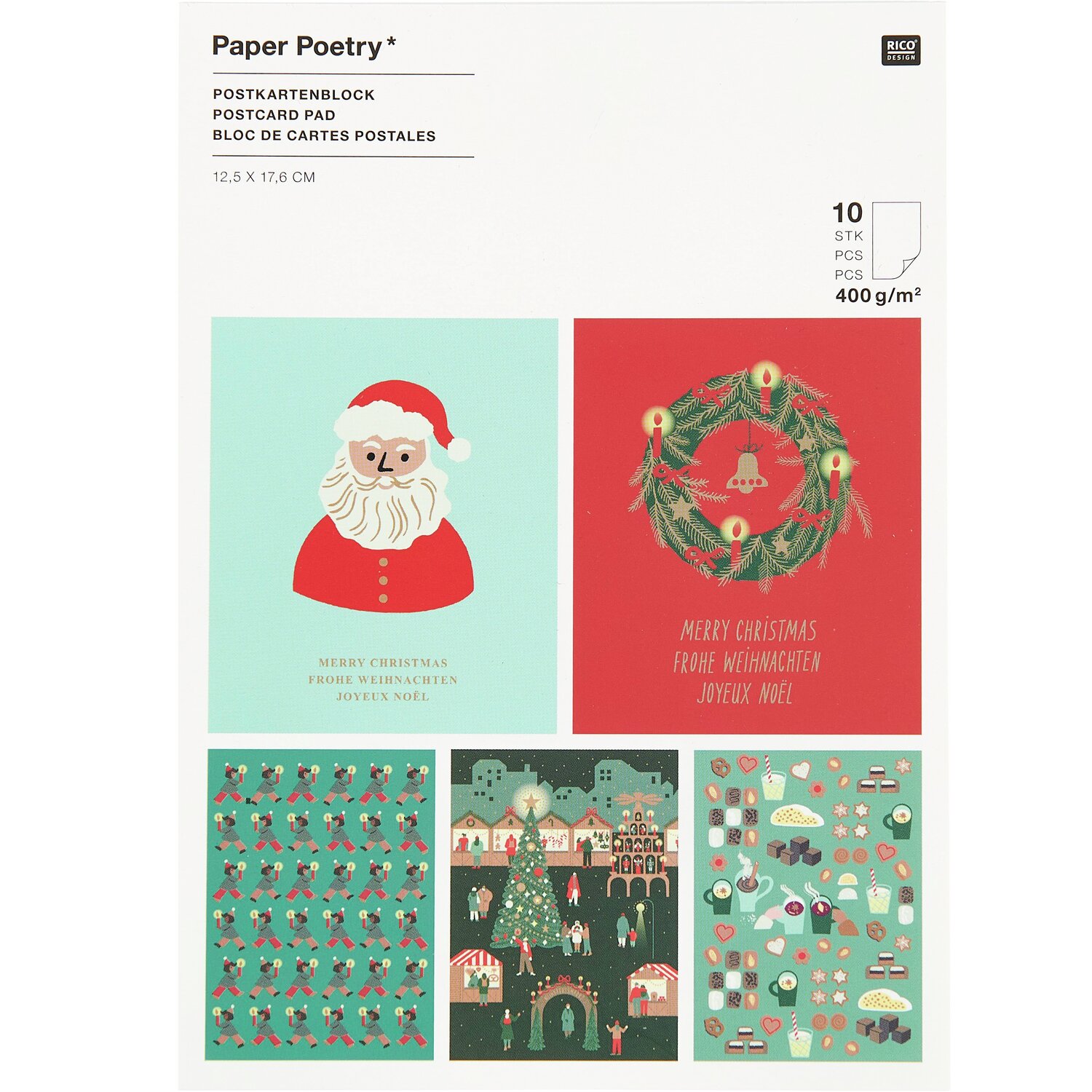 Paper Poetry Postkartenblock Weihnachtsmarkt 10 Stück Paper Poetry Postkartenblock Weihnachtsmarkt 10 Stück von Rico Design