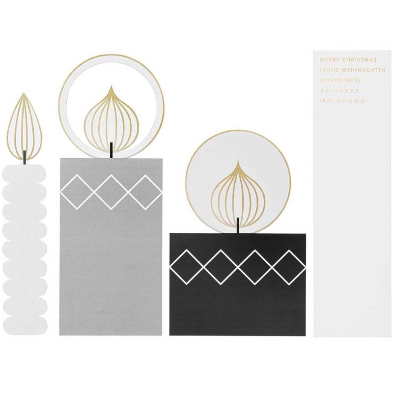 Paper Poetry Postkartendeko-Set Kerzen 4 Stück von Rico Design