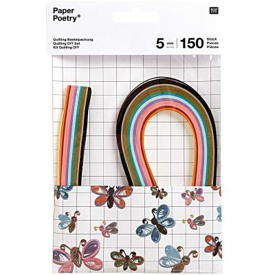 Paper Poetry Quilling Bastelset Schmetterlinge 5mm 150 Stück von Rico Design