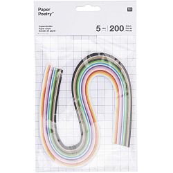 Paper Poetry Quilling Papierstreifen mehrfarbig 5mm 200 Stück von Rico Design