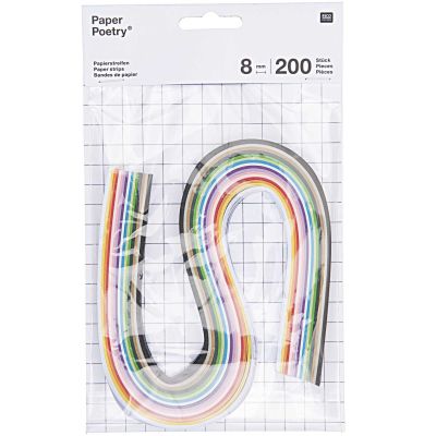 Paper Poetry Quilling Papierstreifen mehrfarbig 8mm 200 Stück Paper Poetry Quilling Papierstreifen mehrfarbig 8mm 200 Stück von Rico Design