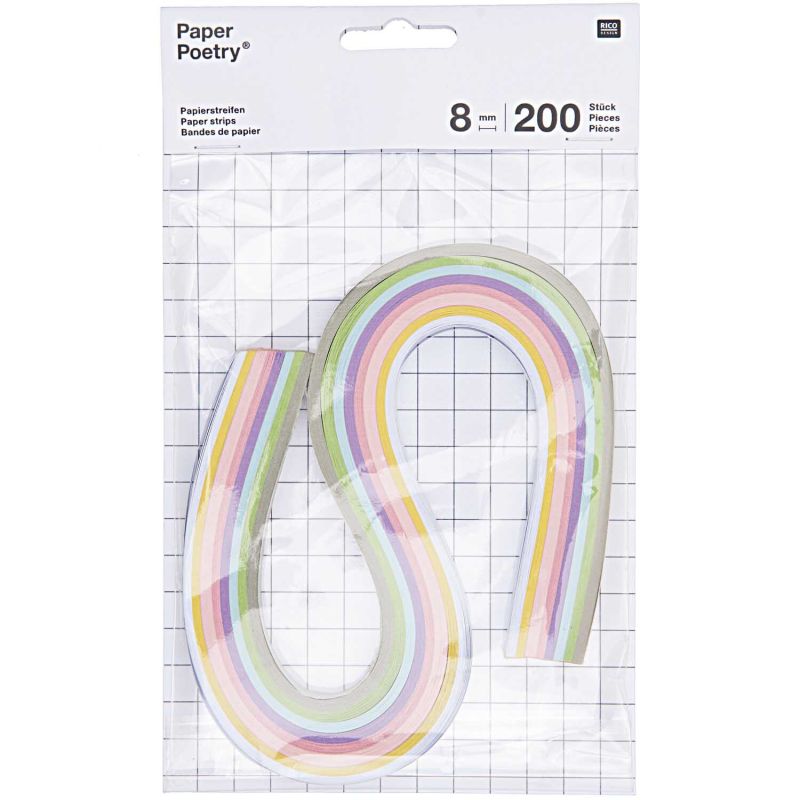 Paper Poetry Quilling Papierstreifen pastell 8mm 200 Stück Paper Poetry Quilling Papierstreifen pastell 8mm 200 Stück von Rico Design