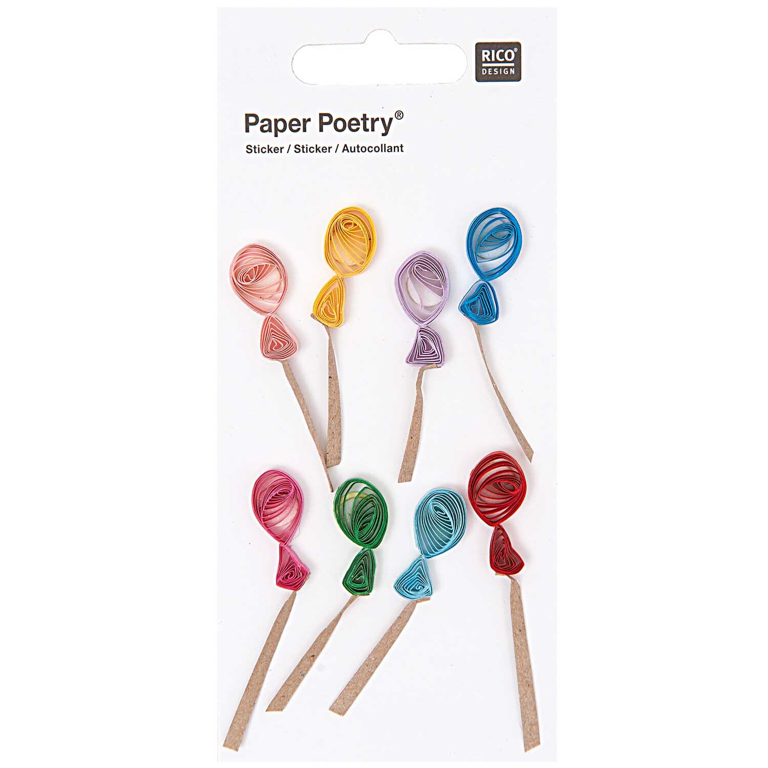 Paper Poetry Quilling Sticker Luftballons von Rico Design