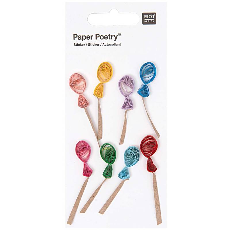Paper Poetry Quilling Sticker Luftballons von Rico Design
