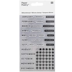 Paper Poetry Silikonstempel-Set Bullet Diary Kalender Druckschrift von Rico Design