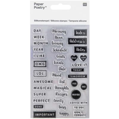 Paper Poetry Silikonstempel-Set Bullet Diary Notizen von Rico Design