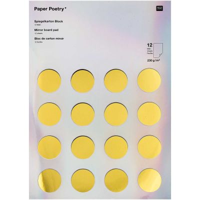 Paper Poetry Spiegelkartonblock gold-silber 21x29,5cm 230g/m² 12 Blatt von Rico Design