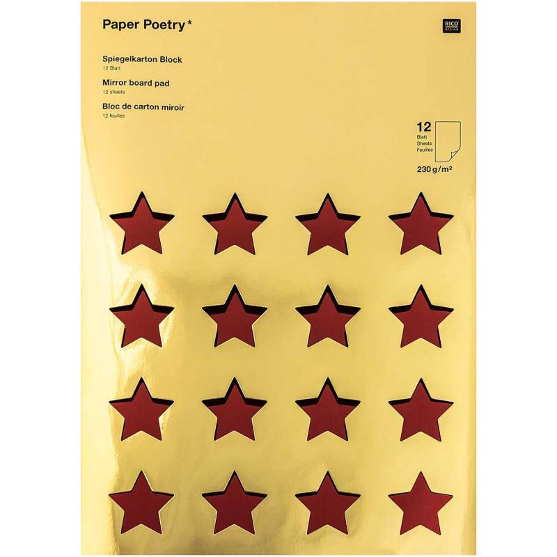 Paper Poetry Spiegelkartonblock rot-grün 21x29,5cm 230g/m² 12 Blatt von Rico Design