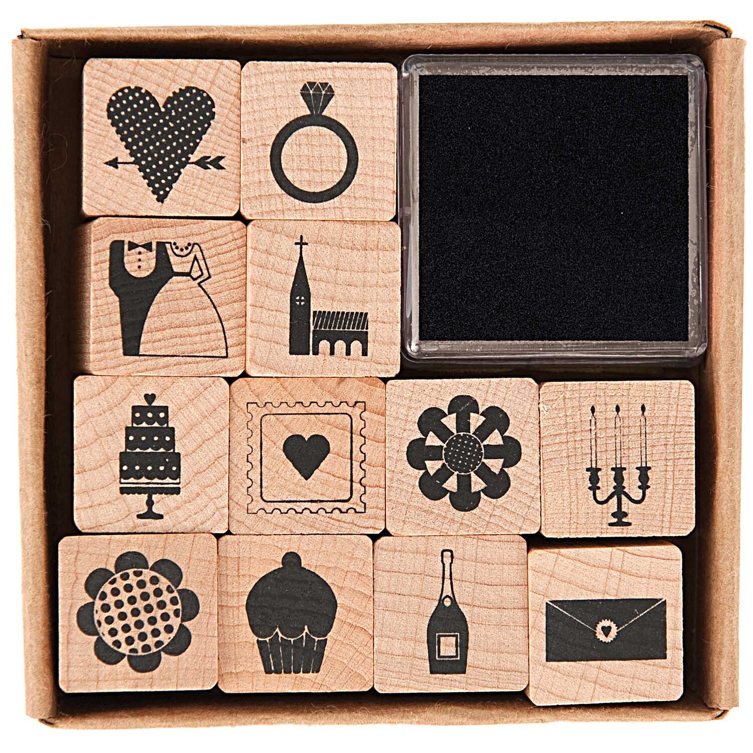 Paper Poetry Stempelset Hochzeit 2x2cm von Rico Design