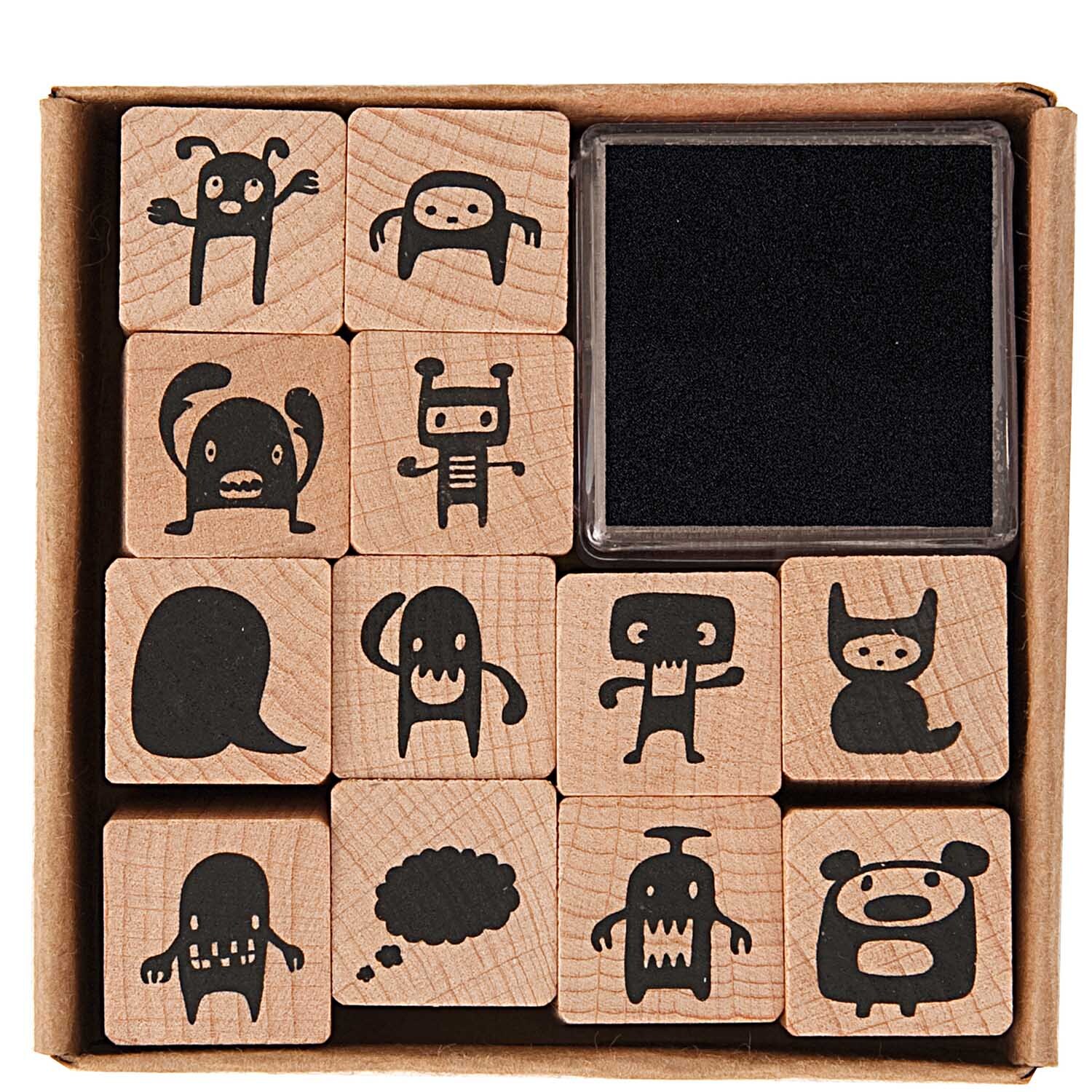 Paper Poetry Stempelset Monster 2x2cm Paper Poetry Stempelset Monster 2x2cm von Rico Design