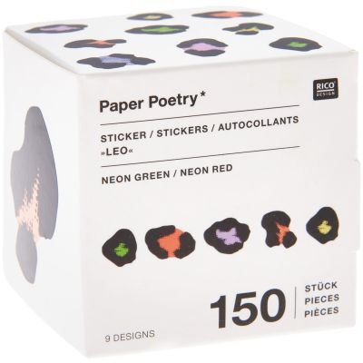 Paper Poetry Sticker Acid Leo neon Ø5,5cm 150 Stück von Rico Design