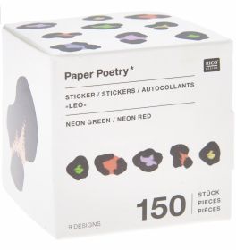 Paper Poetry Sticker Acid Leo neon Ø5,5cm 150 Stück von Rico Design