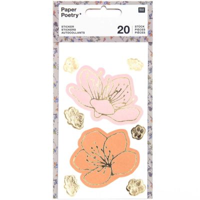 Paper Poetry Sticker Blüten 4 Blatt von Rico Design