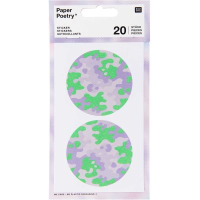 Paper Poetry Sticker Camouflage 4 Blatt von Rico Design