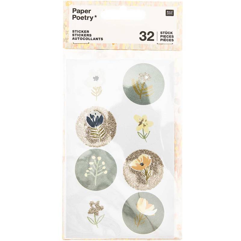 Rico Design Paper Poetry Sticker Crafted Nature blau 32 Stück von Rico Design