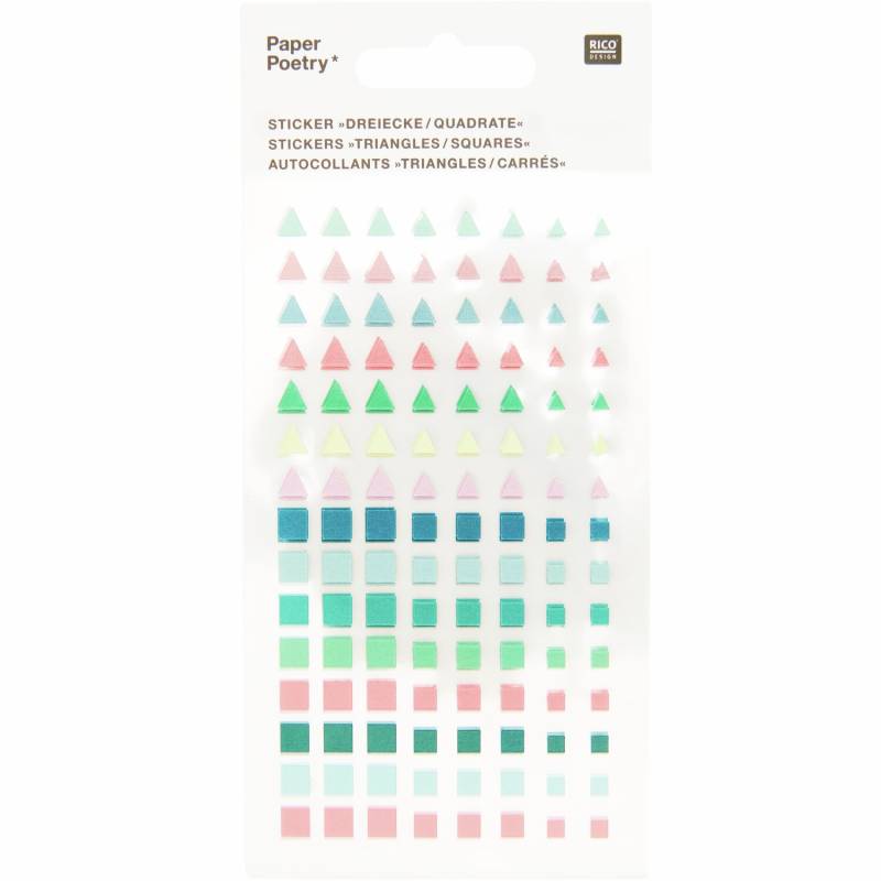 Paper Poetry Sticker Dreiecke und Quadrate 480 Stück von Rico Design