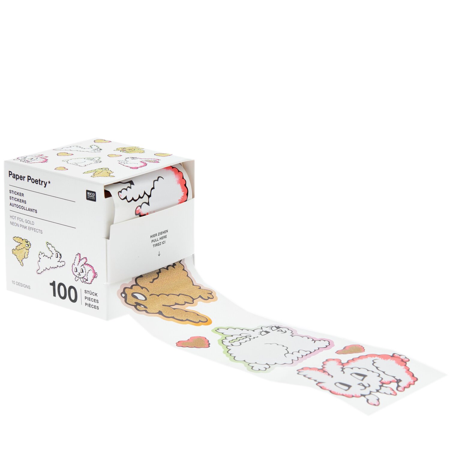 Rico Design Paper Poetry Sticker Futschikato Hasen auf der Rolle von Rico Design