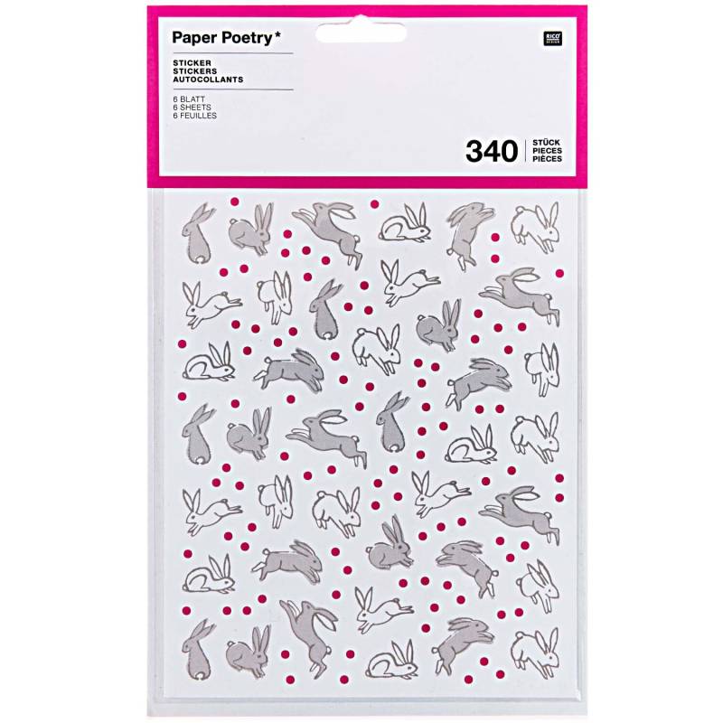Rico Design Paper Poetry Sticker Hasen 6 Blatt von Rico Design