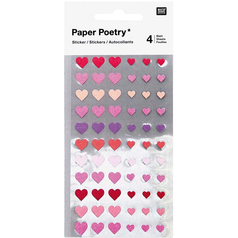 Paper Poetry Sticker Herzen 264 Stück von Rico Design