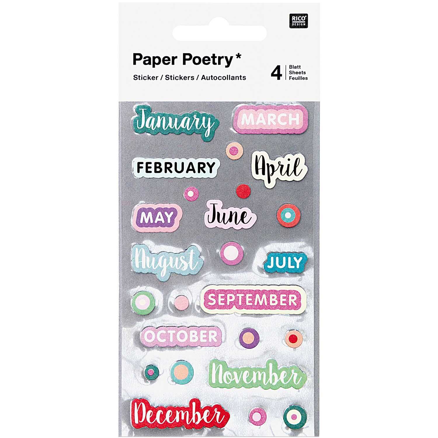 Paper Poetry Sticker Monate 100 Stück Paper Poetry Sticker Monate 100 Stück von Rico Design
